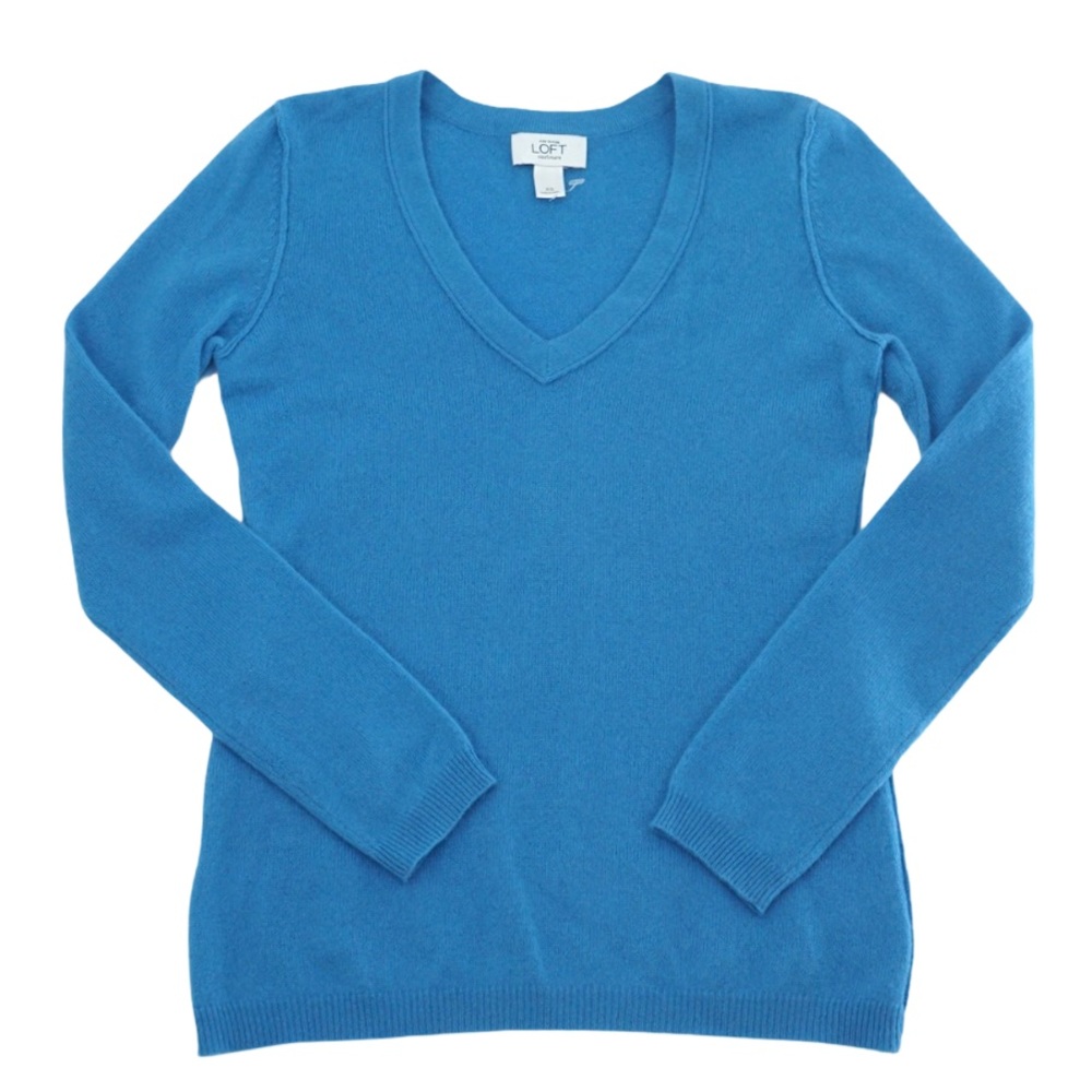 Ann Taylor Loft Cashmere Reverse Seam Sweater